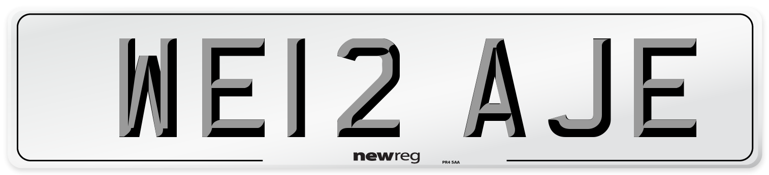 WE12 AJE Number Plate from New Reg